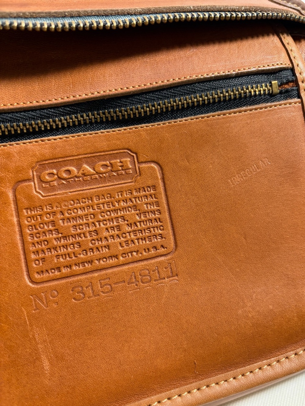 Vintage Coach Swagger Bag (#9820) Made in NYC w/ Rare “Irregular” Creed Stamp
